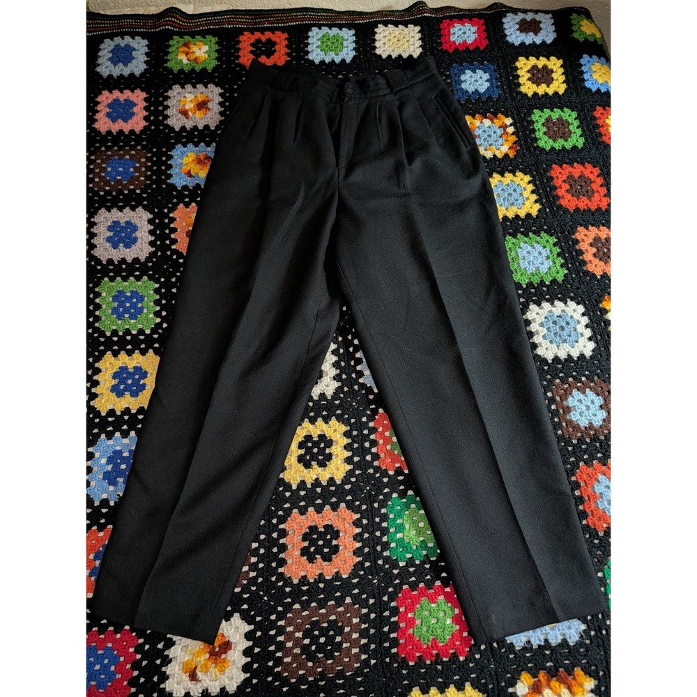 J. London Women's Size 16 Black 100% Wool Pants Vintage Business Career (33x30)